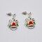 Red Bells with Mistletoe Silver Earrings product 2